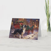Carte Border Collie Saison de Noël festive (Devant)