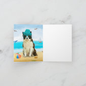 Carte Border Collie sur la plage (Intérieur)