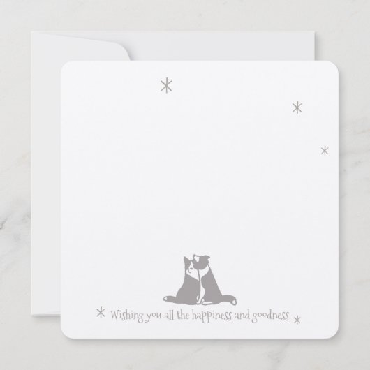 Carte Border collies get a tree with balls (Dos)