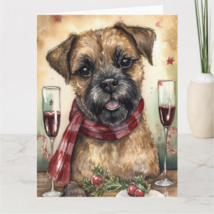 Carte Border Terrier Nouvel An