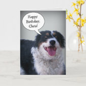 Carte Bordercollie Birthday (Fleur jaune)