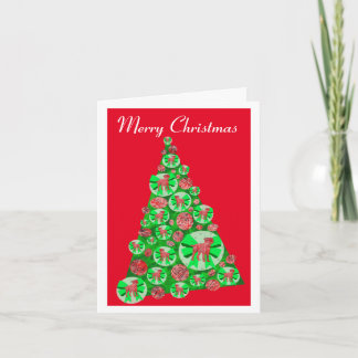 Carte Bordure Chien Terrier Silhouette Arbre de Noël Rou