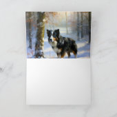 Carte Bordure Collie Laisser neiger Noël (Intérieur)