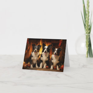 Carte Bordure Collie Noël