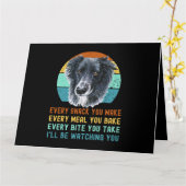 Carte Bordure Collie ou Sheepdog Chaque Snack que vous f (Fleur jaune)