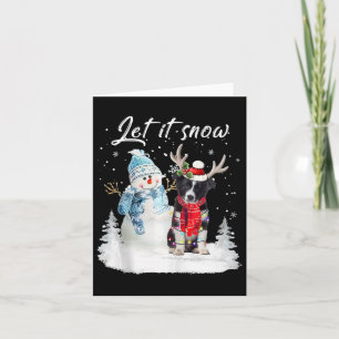 Carte Bordure Collie Père Noël Chien Noël Snowman Xmas P