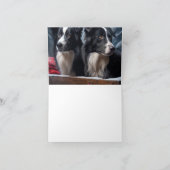 Carte Bordure Collie Snowy Sleigh Décor de Noël (Intérieur)