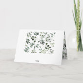 Carte Bordure de feuillage botanique du bouquet de verdu (Dos)