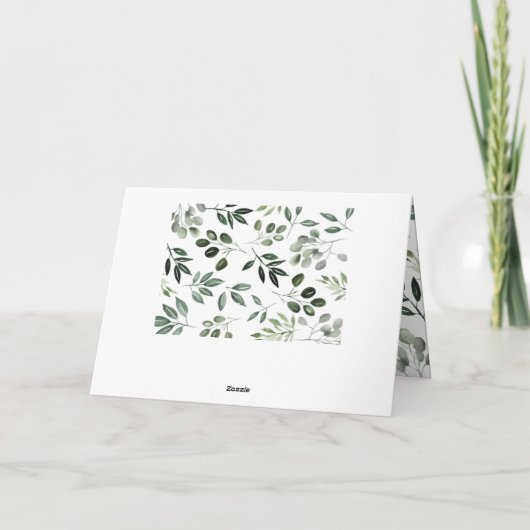 Carte Bordure de feuillage botanique du bouquet de verdu (Dos)