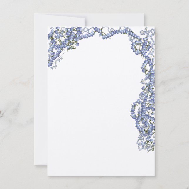 Carte Bordure de fleurs bleues (Devant)