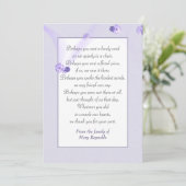 Carte Bordure de lavande de Merci de sympathie (Debout devant)