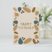 Carte Bordure de verdure moderne Thanksgiving automne an (Debout devant)