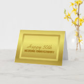 Carte Bordure dorée 50e anniversaire de mariage (Fleur jaune)
