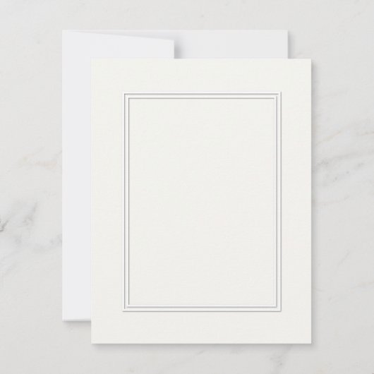 Carte Bordure double blanche ombragée sur papier blanc (Dos)