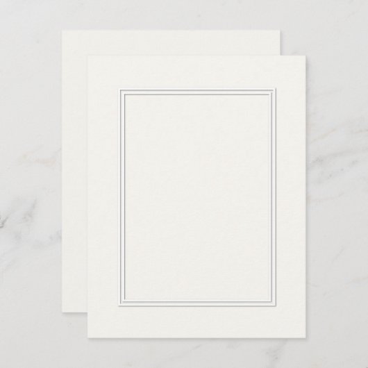 Carte Bordure double blanche ombragée sur papier blanc (Devant / Derrière)