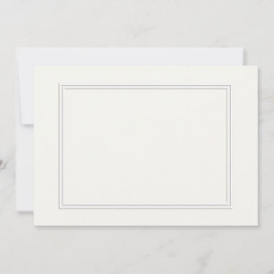 Carte Bordure double blanche ombragée sur papier blanc