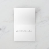 Carte Bordure Florale Pensées pour Vous, Noir & Blanc (Intérieur)