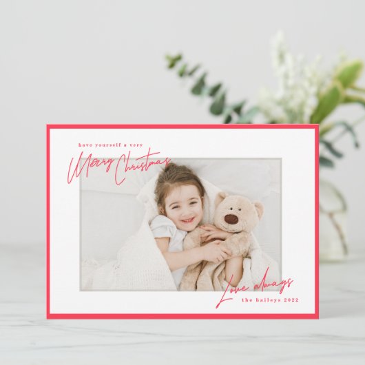 Carte Bordure lumineuse moderne manuscrite Script de Noë (Debout devant)