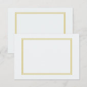Carte Bordure métallique double or sur fond blanc pétill (Devant / Derrière)