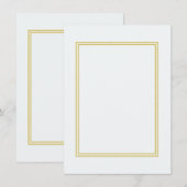 Carte Bordure métallisée double or sur fond blanc pétill (Devant / Derrière)