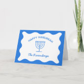 Carte Bordure moderne Gras Wavy Personnalisé Bleu Hanouk (Devant)