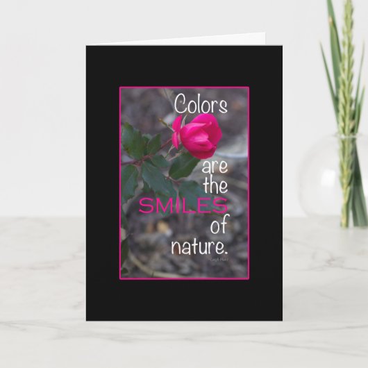 Carte Bordure noire simple Pink Rose Photo Bordure noire (Devant)