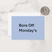 Carte Bore Off Monday de sarcast (Devant/Arrière en situation)