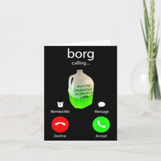 Carte Borg appelant boisson de fête drôle écran de télép
