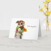 Carte Boris - Jack Russell Terrier - Fleurs pour vous! (Fleur jaune)