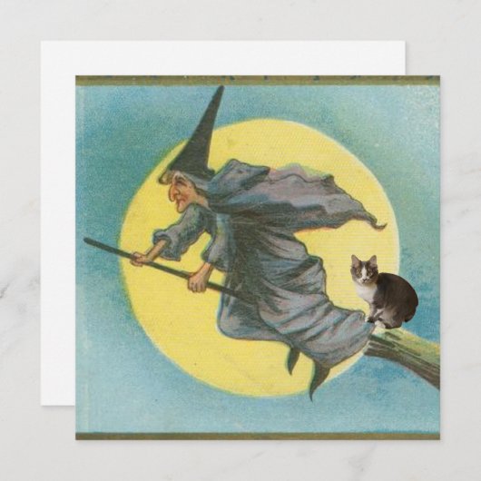 Carte Boris la promenade d'Halloween de chaton mignon (Devant / Derrière)