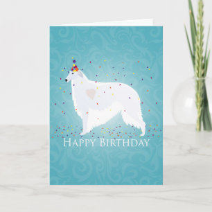 Carte Borzoi Joyeux Design d'anniversaire