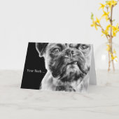 Carte Boss Anniversaire Funny Grumpy Carlin Chien (Fleur jaune)