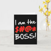 Carte Boss, Bosses Humour Citation graphique Gag Cadeau (Fleur jaune)