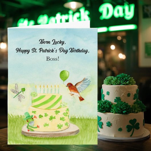 Carte Boss Happy St Patricks Day Birthday