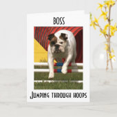 CARTE *BOSS* JOUER THR0UGH HOOPS—JOYEUX ANNIVERSAIRE (Fleur jaune)
