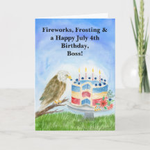 Boss July 4th Birthday Bald Eagle Patriotic