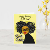 Carte Boss Lady Joyeuse Tante d'Anniversaire Africain Am (Fleur jaune)