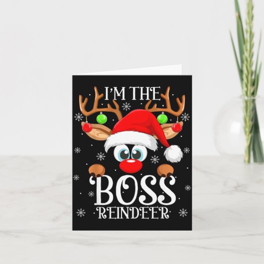 Carte Boss Reindeer Christmas Family Matching Group Funn (Devant)