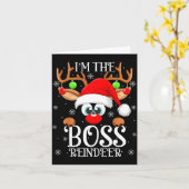 Carte Boss Reindeer Christmas Family Matching Group Funn (Fleur jaune)