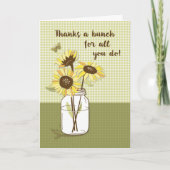 Carte Boss’s Day with Sunflowers à Mason Jar (Devant)