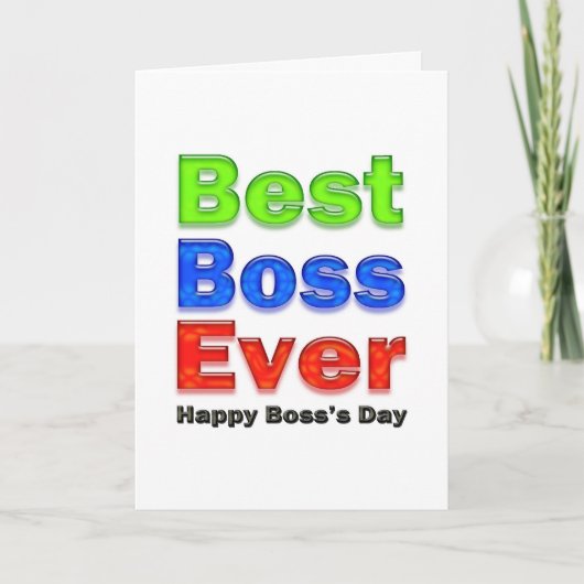 Carte Boss's Day Meilleur Boss Jamais (Devant)