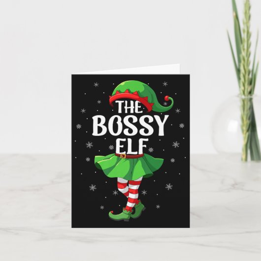 Carte Bossy Elf Christmas Girls Women Elf Squad Xmas Fam (Devant)