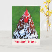 Carte Bossy Funny Mad Rooster Anniversaire (Fleur jaune)