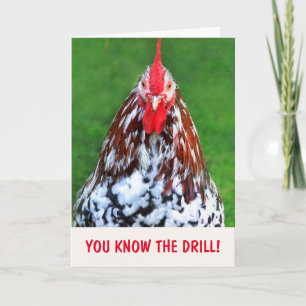 Carte Bossy Funny Mad Rooster Anniversaire