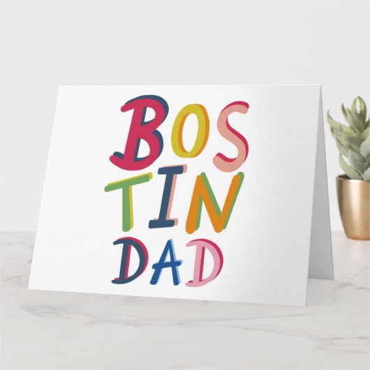 Carte Bostin Papa Black Pays Anniversaire ou Fête des pè (Petite plante)