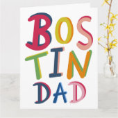 Carte Bostin Papa Black Pays Anniversaire ou Fête des pè (Fleur jaune)