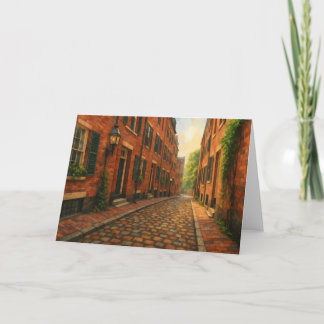 Carte Boston Beacon Hill Watercolor Card
