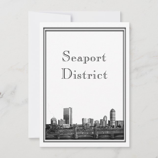 Carte Boston Destination Wedding Seaport (Devant)