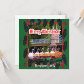Carte Boston, MA - Joyeux Noël (Devant/Arrière en situation)