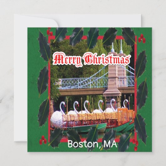 Carte Boston, MA - Joyeux Noël (Devant)